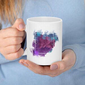 Abstract Purple & Teal Cloud Art Ceramic Mug